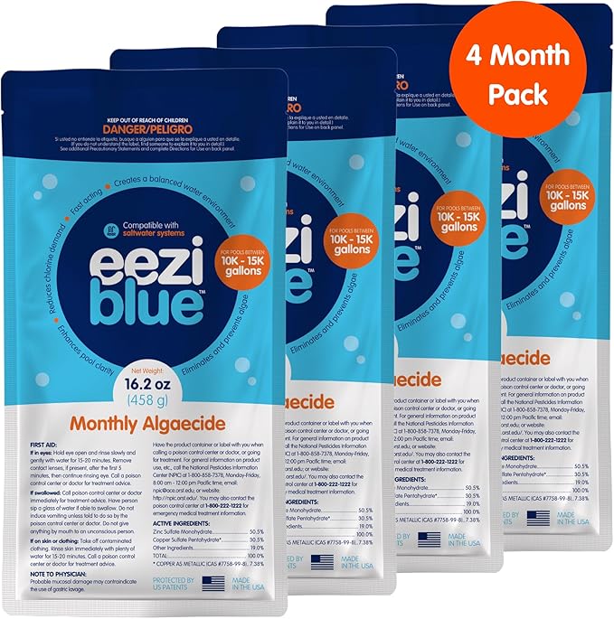 Pool Algaecide 4-Pack for Above Ground & Inground Pool, Algae Treatment