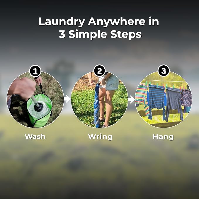 Medium Off-Grid Laundry System Portable Washer & Clothes Wringer Wash & Dry Anywhere