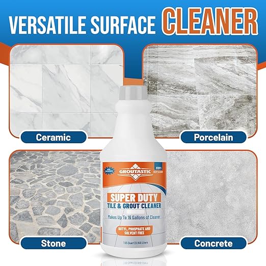 Deep Clean & Restore Bundle – Heavy Duty Tile & Grout Cleaner with White Grout Paint Pen 2-Pack – Degreaser & Grout Whitener Kit for Bathroom, Kitchen, Shower