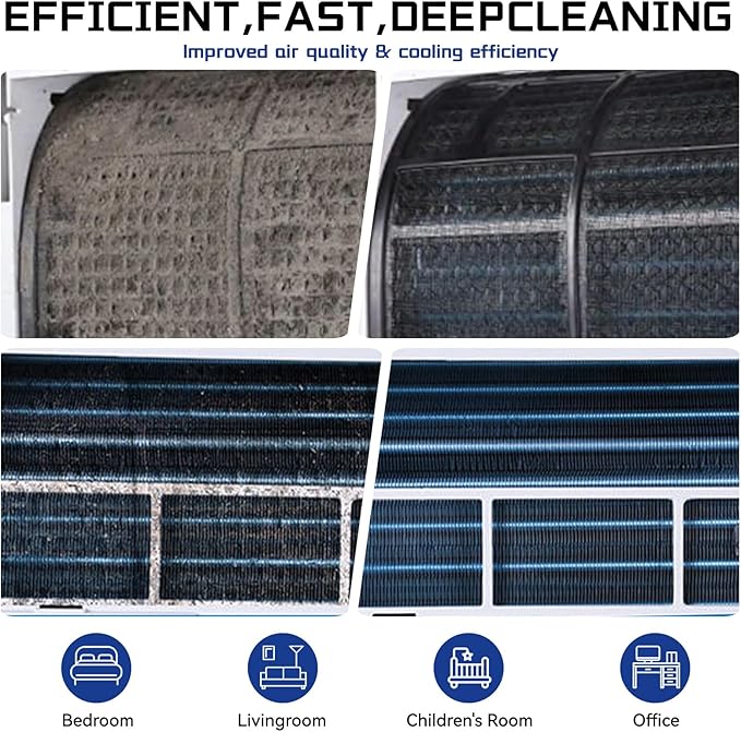 13psc Small Mini Split Cleaning Kit Bag for Home Air Conditioner - Includes Waterproof Cleaning Bag, Vent Brush & Tools for Wall Mounted/Ductless AC Units | Fits Small to Large Split Systems.