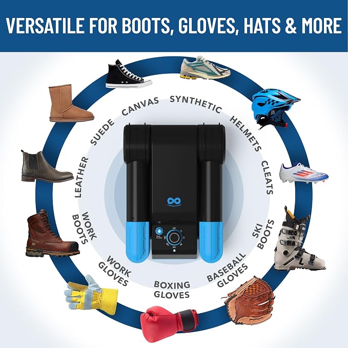 Everlasting Comfort Electric Boot Dryer for Work Boots, Silent Portable Shoe Dryer with Timer for Shoes, Boots and Cleats, Quick-Dry Glove Dryer Boot Warmer for Gloves, Helmets and Sneakers(Foldable)