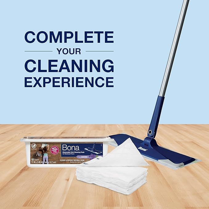 Bona® Disposable Wet Cleaning Pads for Hardwood Floors, Lavender Scent, (Pack of 6)