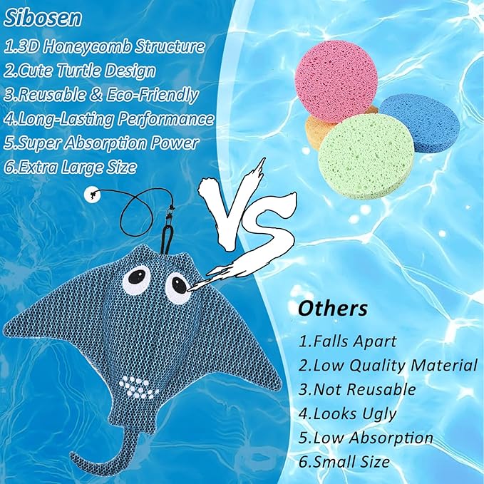 Hot Tub Scum Absorber, 2025 Upgrade Reusable Scum Devilfish Hot Tub Absorber Accessories Hot Tub Sponge for Spa & Pool Cleaner, Hot Tub Oil Absorbing Keeps Water Clean