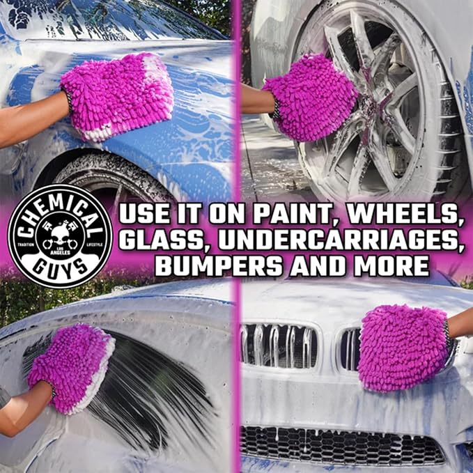 Chemical Guys Big Noodle Supersized Wash Mitt for Car Washing, Ultra-Soft Microfiber Noodles for Scratch-Free Finish on Paint, Glass, and Trim, Safe for Cars, Trucks, and SUVs - 2 Pack