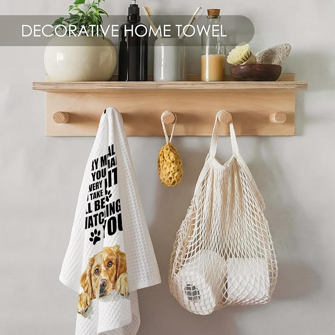 Golden Retriever Kitchen Towel Gifts for Dog Lovers Decorative Set of 2, Golden Retriever Dish Towels Dishcloths Tea Towels, Dog Microfiber Hand Towel for Kitchen Bathroom Decor 16x24