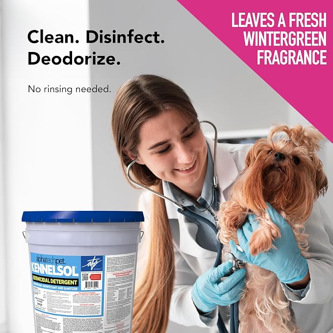 KennelSol Dog Crate Cleaner & Disinfectant for Kennels, Cages, Floors, Litter Boxes & Hard Surfaces | EPA-Registered, Kills Bacteria & Viruses, Parvo Disinfectant | 640 Fl Oz