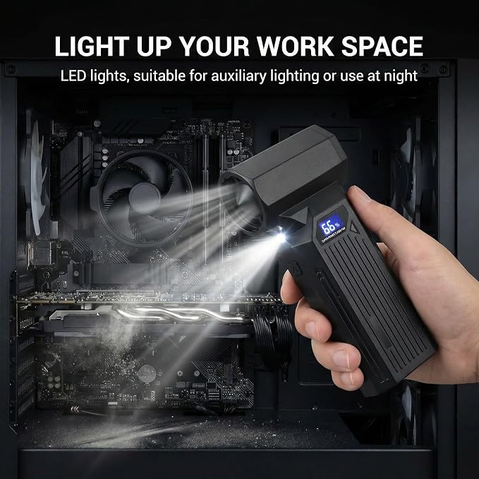 Compressed Air Duster -Mini Blower Turbo Fan,150000RPM Cordless Electric air Duster for Keyboard PC Cleaning,No Canned,Jet Dry Blower Air Blower for Home and Car