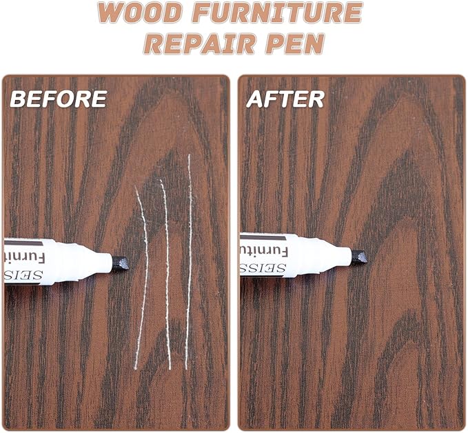 SEISSO Furniture Touch Up Markers, Wood Repair Kit for Furniture, 12 Colors Wood Touch Up Markers for Scratches, New Upgrade Furniture Repair Kit - Restore Wooden Table, Cabinet, Floors, Door