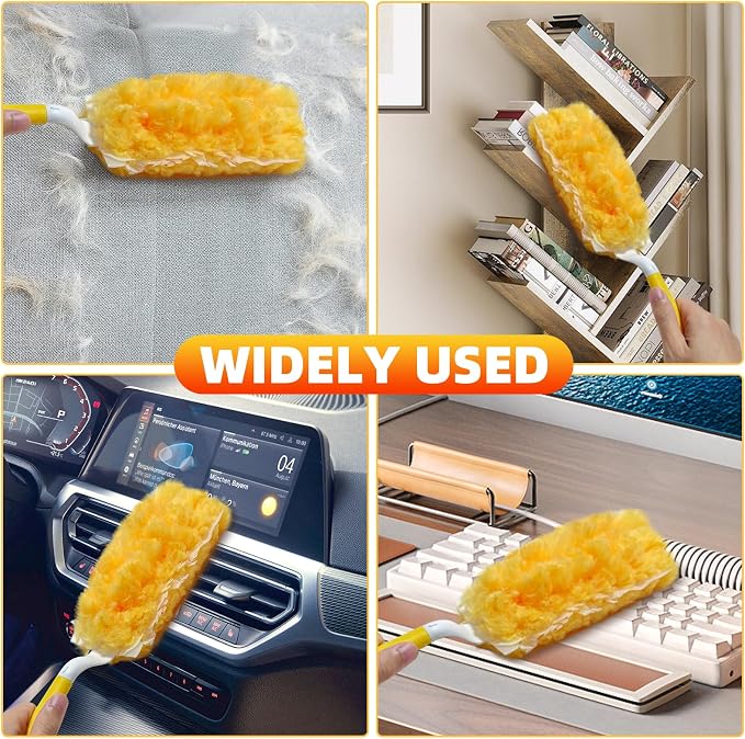 30 Count Duster Refills Compatible with Swiffer Handle, Multi-Surface Duster Refills with 1 Handle, 360° Dusters with 5X Microfibers for Home, Electronics, Office, Furniture, Blinds Cleaning