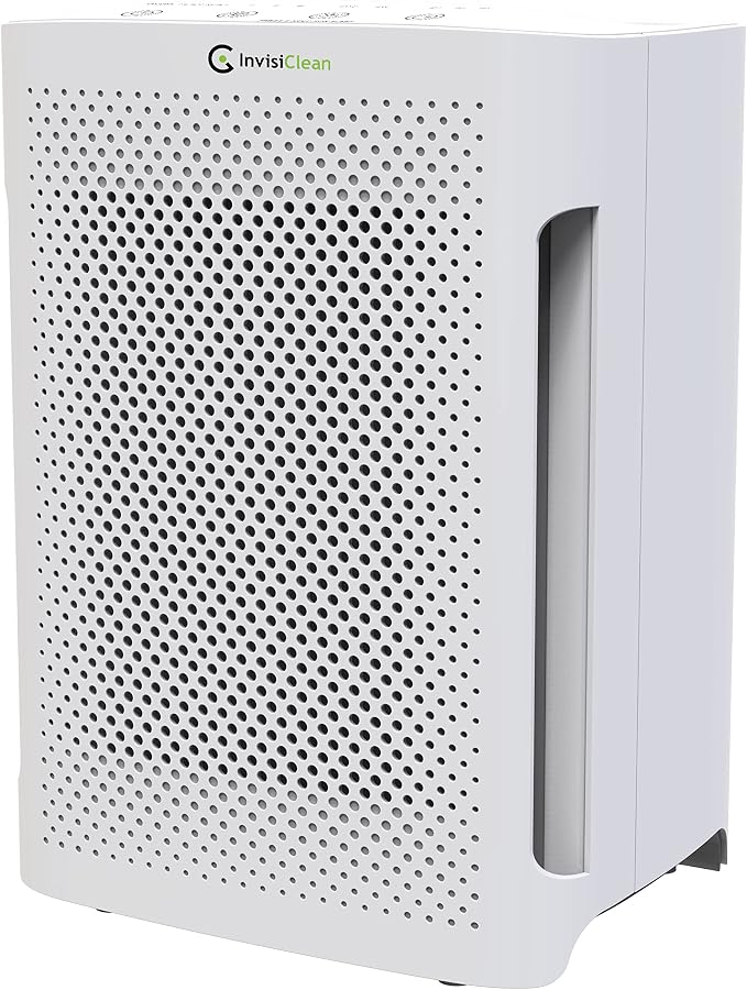 Air Purifier for Bedroom - Perfect Air Purifier for Dorm Room - Air Filter for Pets & Baby Room - 5-in-1 H13 TRUE HEPA Filter/Ionizer/Carbon/Prefilter/UV Light - InvisiClean Mini Aura
