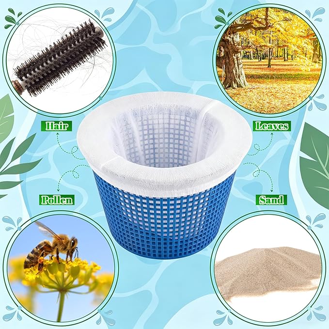 300 Pack Pool Skimmer Socks – Fine Mesh Filter Socks for Inground and Above Ground Pools, Traps Debris Leaves Sand, Protects Pump and Filter System for Pool Filters Filters Baskets Skimmers