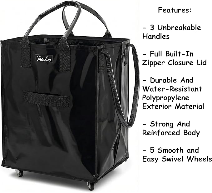 FRESHIE Insulated Food Delivery Bag with Cup Holders Drink Carriers Premium XXL, Great for Beverages, Grocery, Catering, DoorDash, Uber Eats, PostMates