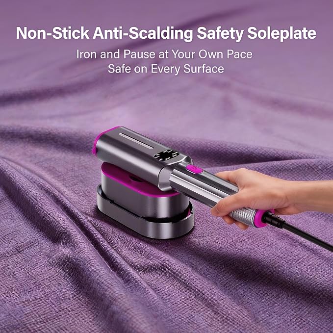DEARBBEE Portable Travel Steamer for Clothes, 1200W Powerful Garment Wrinkle Removal with 7 Modes, 30s Fast Heat Up, 2 in 1 Compact Design for Home & Travel