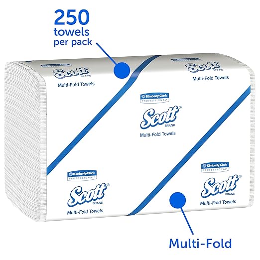 Scott Professional Multifold Paper Towels for Small Business (08009), 9.2” x 9.4”, (4000 Towels per Case)