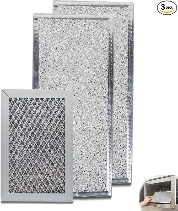3PCS Microwave Grease & Charcoal Filter Set Compatible with GE Microwave Oven JVM6175SF1SS JVM6175SK1SS JVM6175SK2SS JVM6175SK3SS