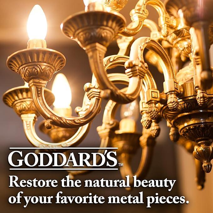 Goddard's Copper & Brass Polish, Copper Cleaner & Brass Cleaner for Long-Lasting Shine, Metal Polish for Pewter, Chrome & More, Metal Polishing Compound (7oz)