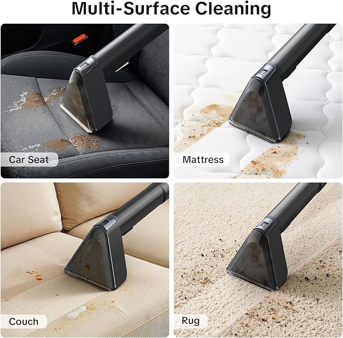 Lubluelu Upholstery Cleaner Machine 600W Motor - 20Kpa Suction, Portable Handheld Carpet Cleaner with Self-Cleaning and Long Hose for Pet Stains, Couch, Car Seats and Area Rugs