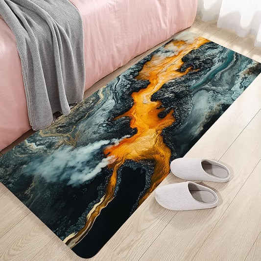 WODEJIA Non Slip Bath Rugs Sponge Foam for Bathroom,Flannel Mat Rug for Living Room, Absorbent MatS for Forlaundry Room and Kitchen,Art Welcome Mat 47x18 Inches