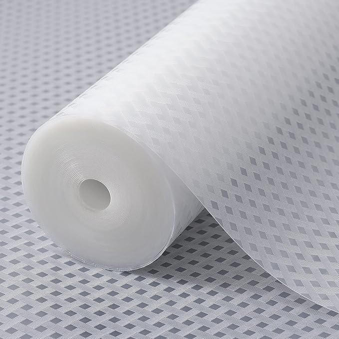 Shelf Liners for Kitchen Cabinets Refrigerator Liners Waterproof Kitchen Cupboard Liner Durable Plastic Drawer Mats Pantry Non Adhesive Fridge Liner for Shelves - Clear 17.5 x 78.7 Inches