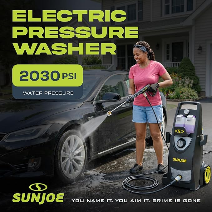 Sun Joe Pressure Washer, Electric Power Washer, Heavy-Duty Portable Cleaning & Washing Machine System with Patios & Sidewalks, SPX3000
