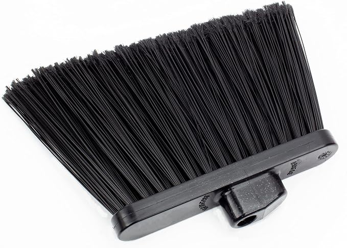 SPARTA 41082EC03 Plastic Color Coded Broom, Flagged Bristles, Long Broom With Angled Head For Large Debris, 56 Inches, Black, (Pack of 12)