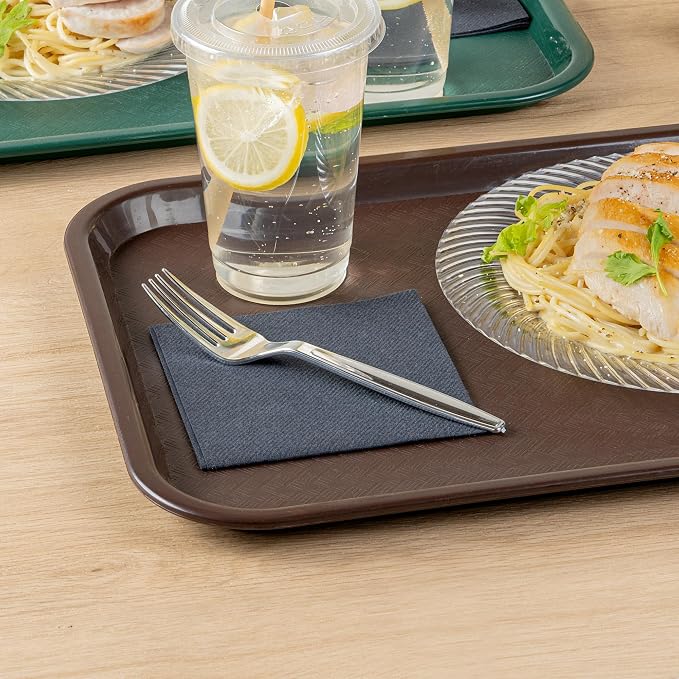 Restaurantware Moderna 7.3 Inch Disposable Forks 250 Recyclable Plastic Cutlery - Crack-Resistant For All Types Of Meals Silver Plastic Party Forks