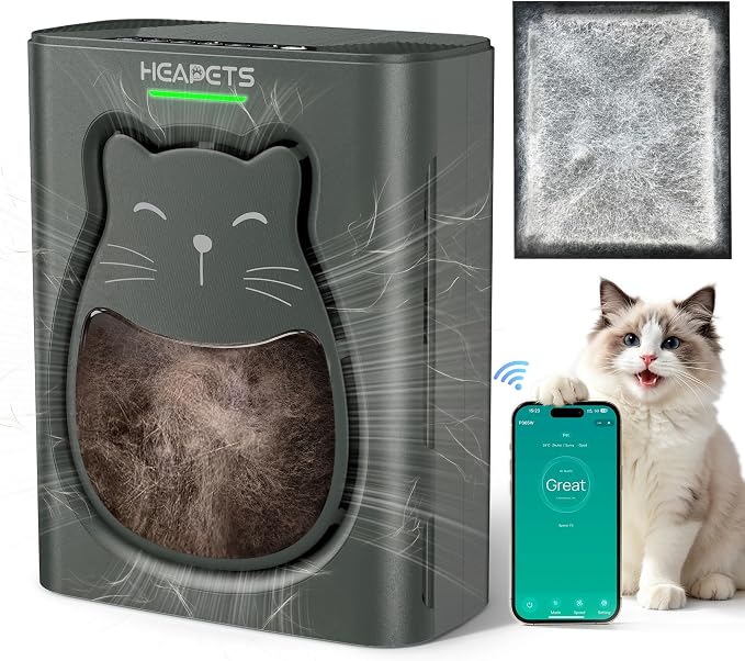 Pet Air Purifier for Home, H13 HEPA Washable Filter,Air Cleaner with APP&Air Quality Monitor for Pet Hair Dander Odor Allergies Pollutant Smoke Dust for Large Rooms 2200 Ft², Auto Mode,P365 Black