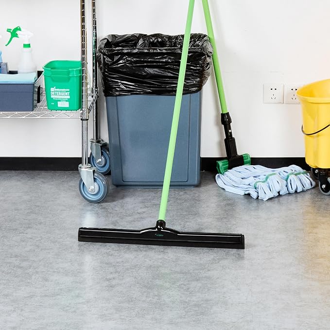 Restaurantware-SQUEEGEE ONLY: Clean Tek Professional 24 Inch Floor Squeegee, 1 Broom With Foam Blade - Handle Sold Separately, Heavy-Duty, Black Plastic Wiper For Bathroom Floor