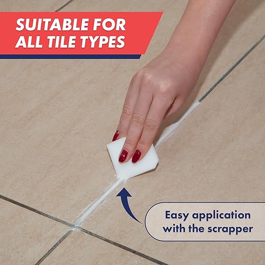 ZippySolve Tile Grout, Repair Kit, Restore & Renew Tile Joints Line, Fast Drying Tile Grout Paint Squeeze Tube for Bathroom Shower Kitchen Floor, Waterproof (50 Pack 8.8 oz Each, White)