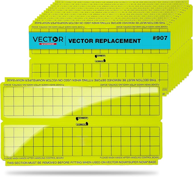 Catchmaster Vector High-Catch Glue Trap Refills, 12-Pk, UV Light Fly Traps for Home, Unscented Sticky Gnat Glue Boards for House, UV Lamp Insect & Mosquito Killer, Adhesive Bug Light Boards