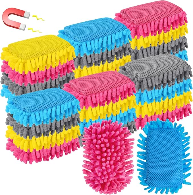 Sherr 24 Pcs Magnetic Whiteboard Eraser Erase Erasers Microfiber Washable White Board Eraser for Chalk Home Office(Bright Colors)