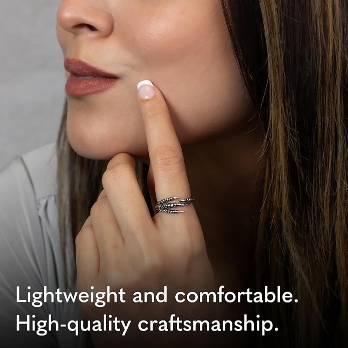 NINA DESIGNS Sterling Silver Rings - Adjustable Ring, Silver Jewelry for Women, 925 Sterling Silver, Gift for Women Women’s Rings