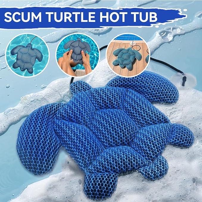 2× Hot Tub Scum Absorber for Spa Hot Tub, Scum Turtle Hot Tub Cleaner Hot Tub Sponges to Soak up Oils, Hot Tub Scum Sponge- Keeps Your Hot Tub Water Clean and Clear