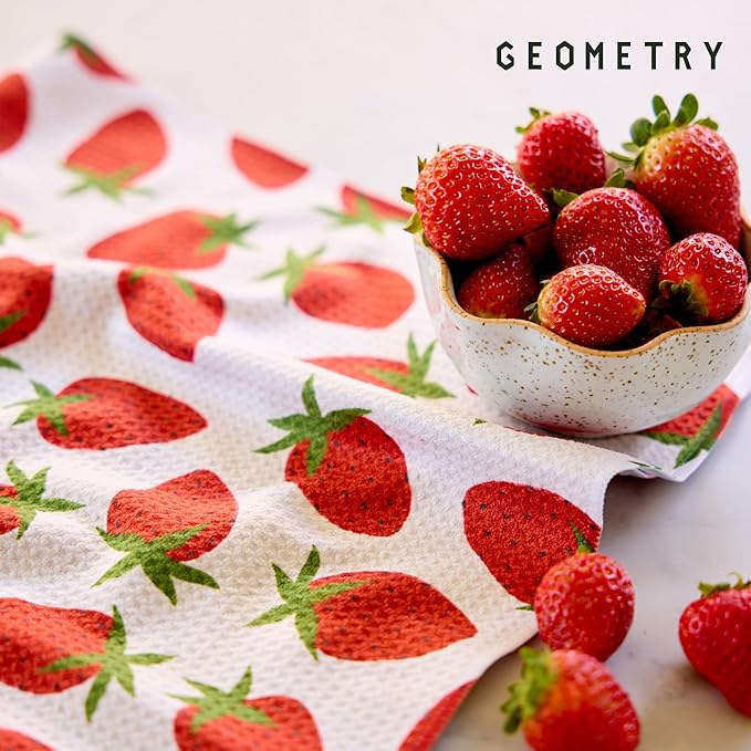 GEOMETRY Spring Kitchen Towels - Quick Dry Microfiber Cloth Spring & Summer Dish Towels for Kitchen Drying - Premium Quick Dry Towel - Soft Flora 18" x 30" (1 Pack)