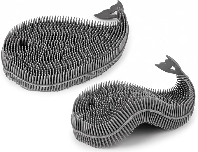 carrotez 2 Pack Silicone Dish Scrubbers, Scratch-Free Kitchen Sponge