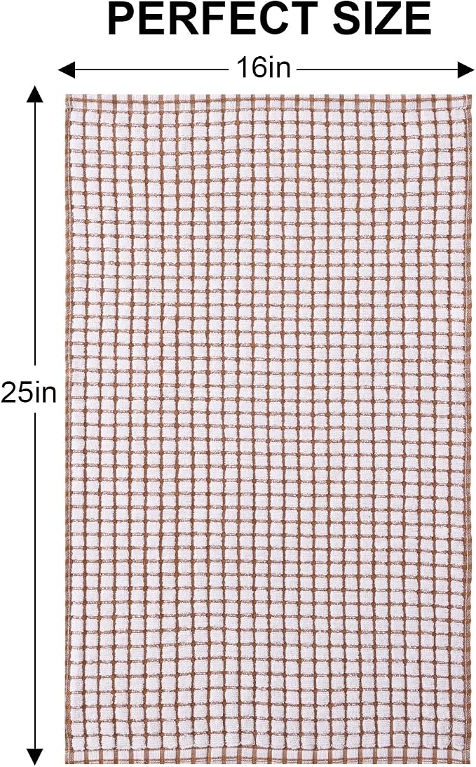 Kitinjoy Cotton 12 Pack Terry Kitchen Towels, 16 x 25 Inches Super Soft and Absorbent Dish Towels, Quick Drying Hand Towels for Kitchen Drying, Mix Colour