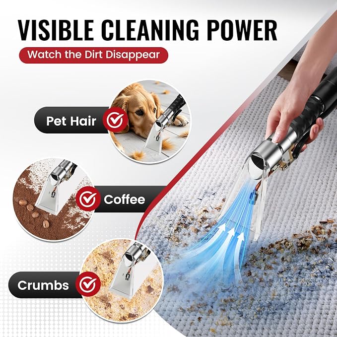 Extractor Attachment Kit for Shop Vac, Extractor Kit with Wand Hose Adapter Fit Carpet Sofa Car Cleaning for Home and Auto
