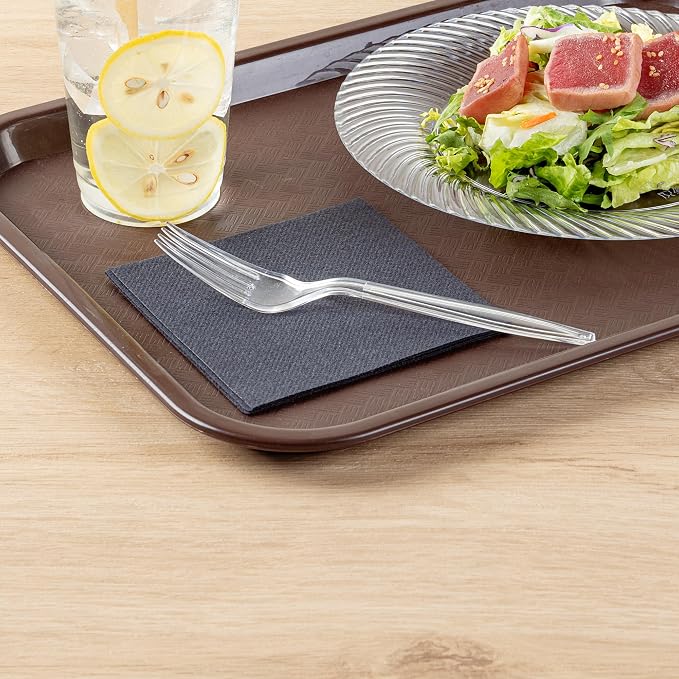 Restaurantware Moderna 7.3 Inch Disposable Forks 250 Recyclable Plastic Cutlery - Crack-Resistant For All Types Of Meals Clear Plastic Party Forks