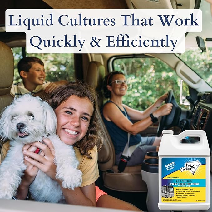 Black Diamond Stoneworks GET SERIOUS RV,Boat,Camper Chemical Toilet Holding Tank Treatment&Deodorizer.Works Faster Than Tablets or Packs in Grey&Black Water. Concentrated with Stress Relief Fragrance