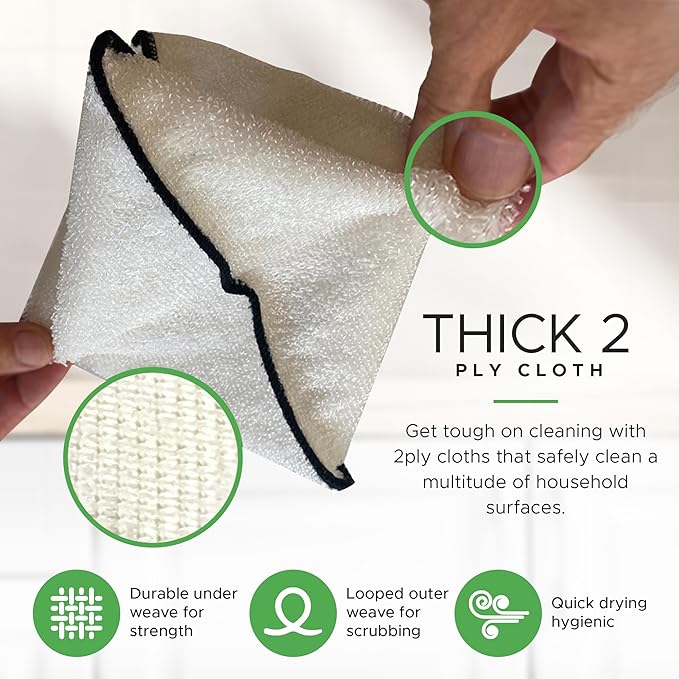 Whiffkitch DISHCLOTHS for Kitchen, Cleaning and Multi Surface Washcloth, 6"x7" and 9"x9" Bundled Set, Reusable, Washable, Scrub-Non-Scratch, Absorbent, Quick Drying, Household Essential