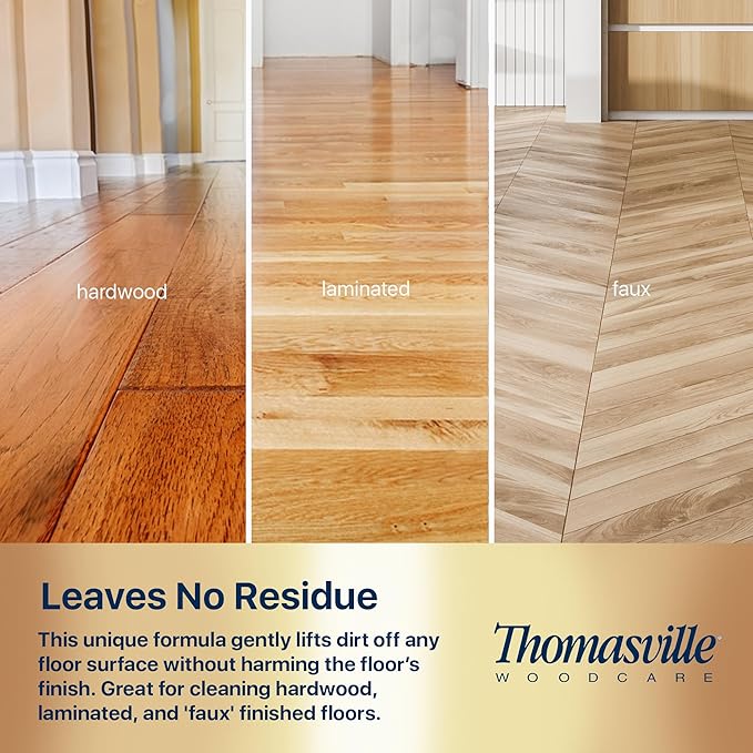 Thomasville WOOD FLOOR CLEANER – Use on Hardwood, Laminated or Faux Finished Floors. Shine Restorer Protector, Surface Cleaner House Cleaning Supplies Home Improvement, Natural Look, Cuts Grease