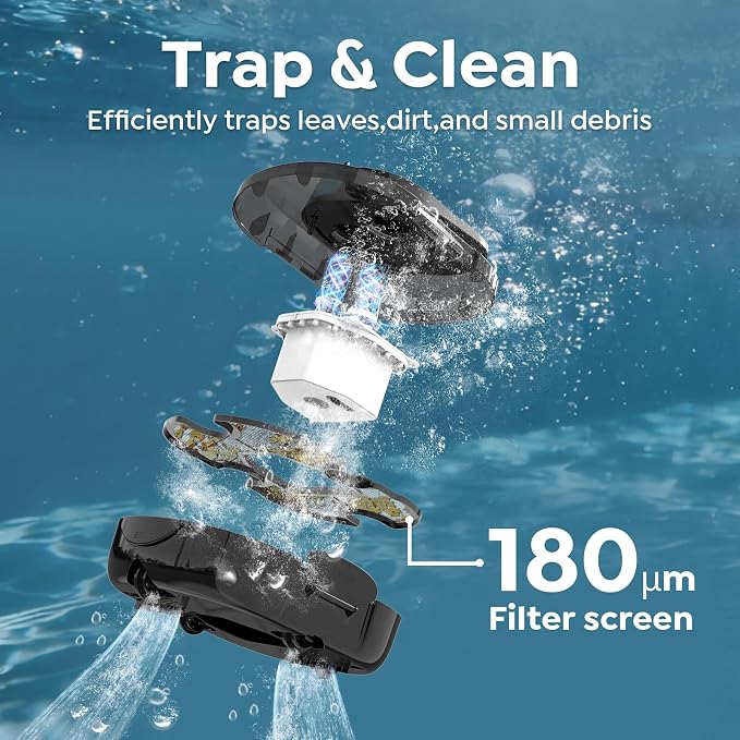 S1 Pro Cordless Robotic Pool Cleaner, 130-Min Runtime, Cleans Up to 1,292 Sq.Ft, Dual-Motor Pool Vacuum, Automatic Cleaner with Large Filter Basket, Fast Charging & Self-Parking (Midnight Black)