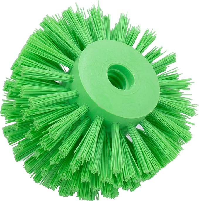 SPARTA Industrial Tank Brush Head Pipe Brush Head, Drain Brush with 3/4" Thread Hole (Handle Not Included) for Commercial Use, Plastic, 5 x 3.9 Inches, Lime (Pack of 2)