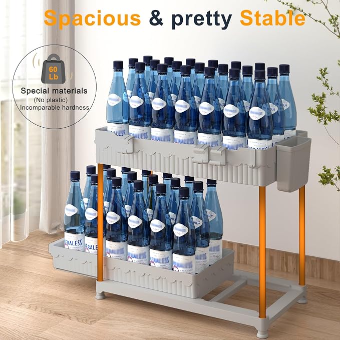 Sevenblue 3 Pack Under Sink Organizers,2-Tier Multi-Use Kitchen and Bathroom Organizers and Storage with Sliding Drawers,Bathroom Cabinet Organizer (Gray, 12.8 Inch)
