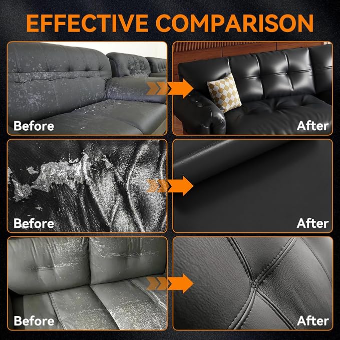 LUXGROVE® Black Leather Recoloring Balm, Leather Repair kit for Vinyl Furniture, Leathers Dye Paint for Faded & Scratched Leathers Couches, Car Seats, Shoes, Bag, Chair (50ml)