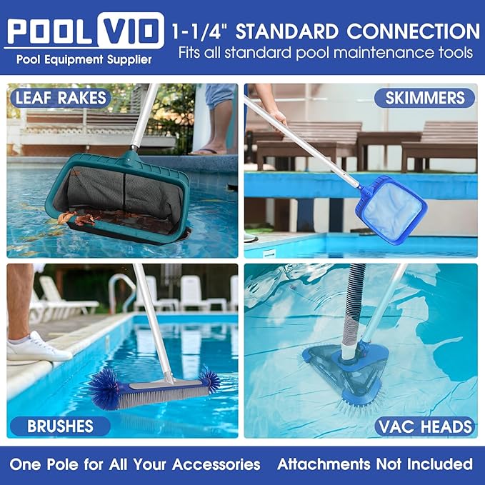 Poolvio 13.5'' Pool Skimmer Net & 12FT Telescopic Pole