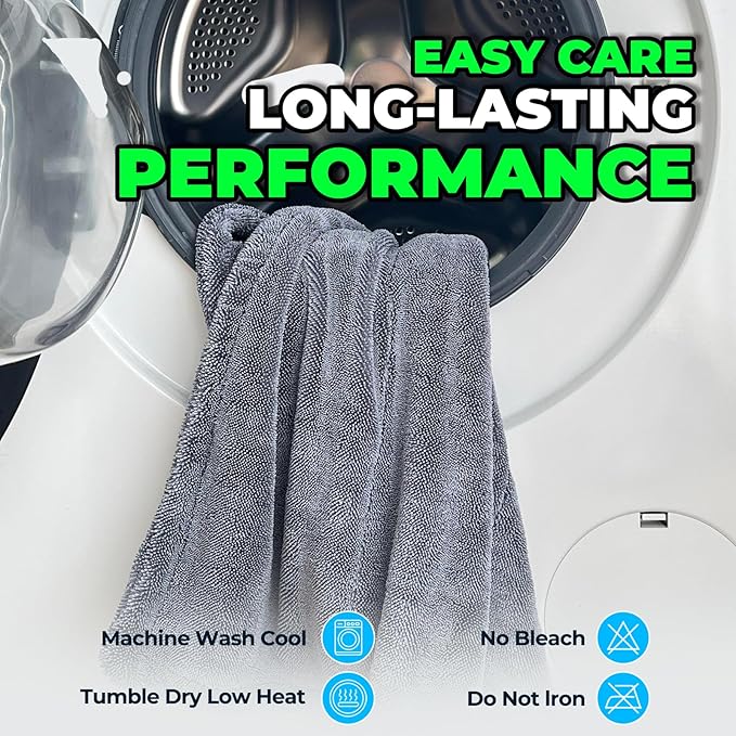 SHSCLY Dual-Sided Microfiber Car Drying Towel – Professional Control, Streak-Free Finish, No Dragging or Heavy Feel, Safe for Paint, Glass & Coatings (26.8" × 32.3")