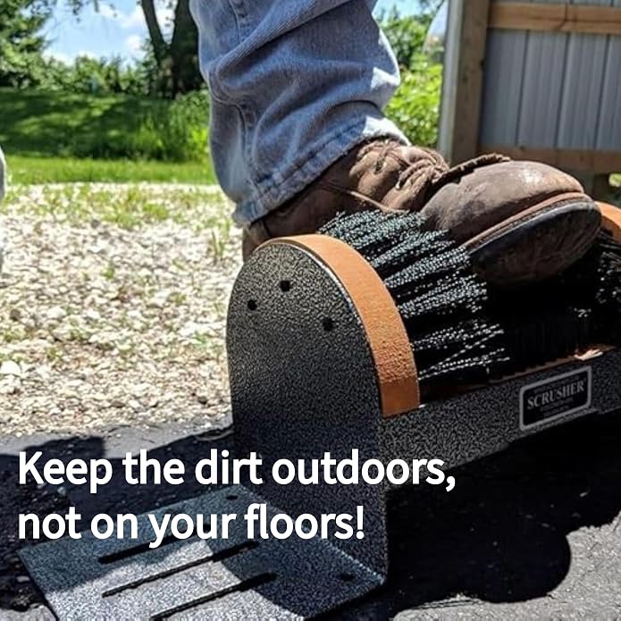 Scrusher Big Boot Cleaner - Extra Wide Heavy Duty Boot Scrubber Brush Weather Resistant Steel Frame Made in America