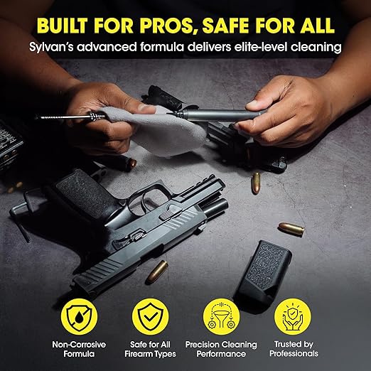 Ultrasonic Gun Cleaner Solution Concentrate + Free Cleaning Cloth | Makes 50 Gal. | Made in The USA | Gun Parts Cleaner for All Ultrasonic Machines | Highly Concentrated Firearm Cleaning Liquid