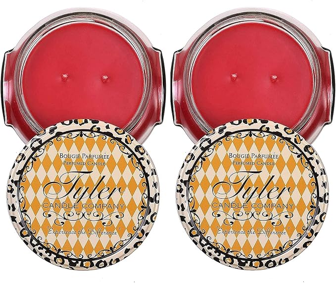 Tyler Candle 1 X Prestige Collection 22oz Two Wick Frosted Pomegranate Scent (2 Pack w Matches)